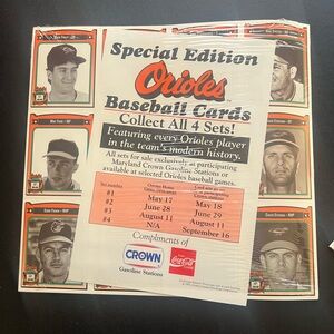 Special Edition Orioles Baseball Cards Set